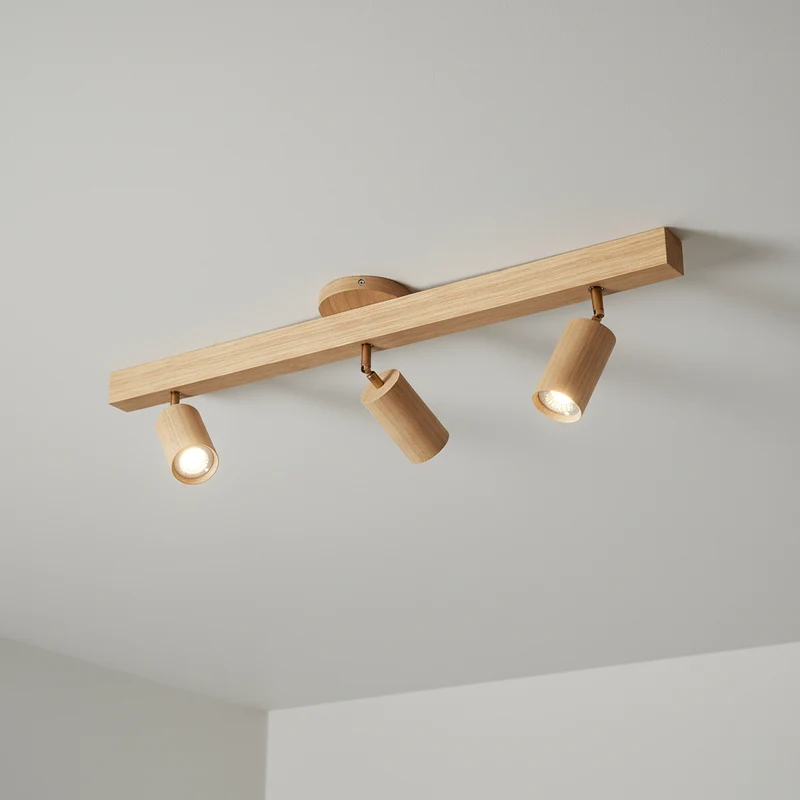 Verstelbare Plafondspot Houtlook Metaal GU10 1 2 3 4 Spots Warm of Koel Wit Moderne Verlichting Woonkamer Keuken | Sansoti