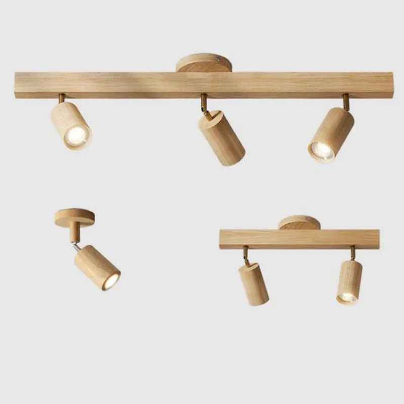 Verstelbare Plafondspot Houtlook Metaal GU10 1 2 3 4 Spots Warm of Koel Wit Moderne Verlichting Woonkamer Keuken | Sansoti