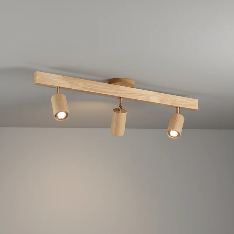 Verstelbare Plafondspot Houtlook Metaal GU10 1 2 3 4 Spots Warm of Koel Wit Moderne Verlichting Woonkamer Keuken | Sansoti
