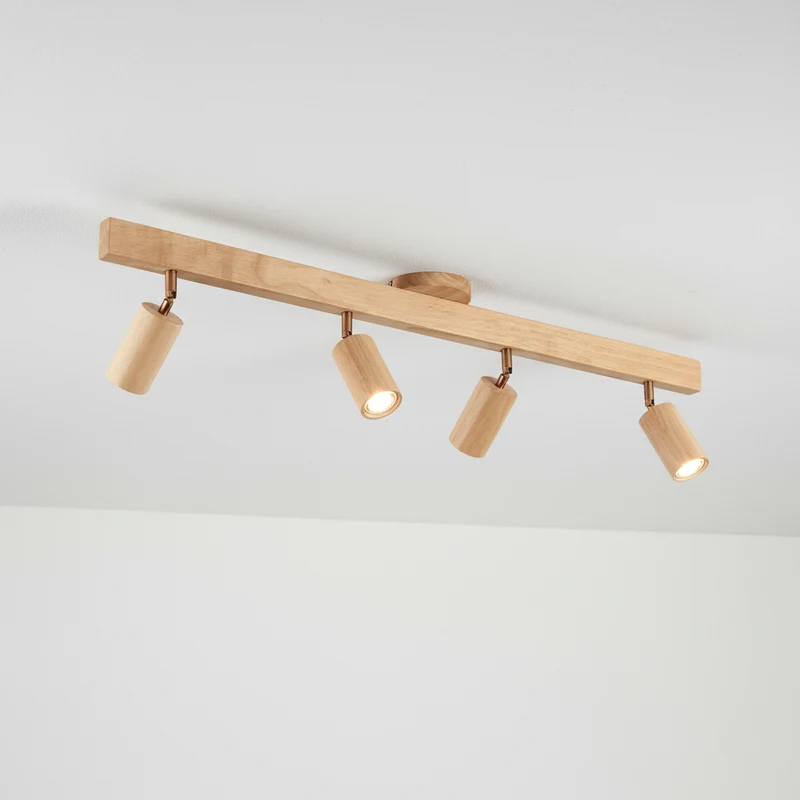 Verstelbare Plafondspot Houtlook Metaal GU10 1 2 3 4 Spots Warm of Koel Wit Moderne Verlichting Woonkamer Keuken | Sansoti