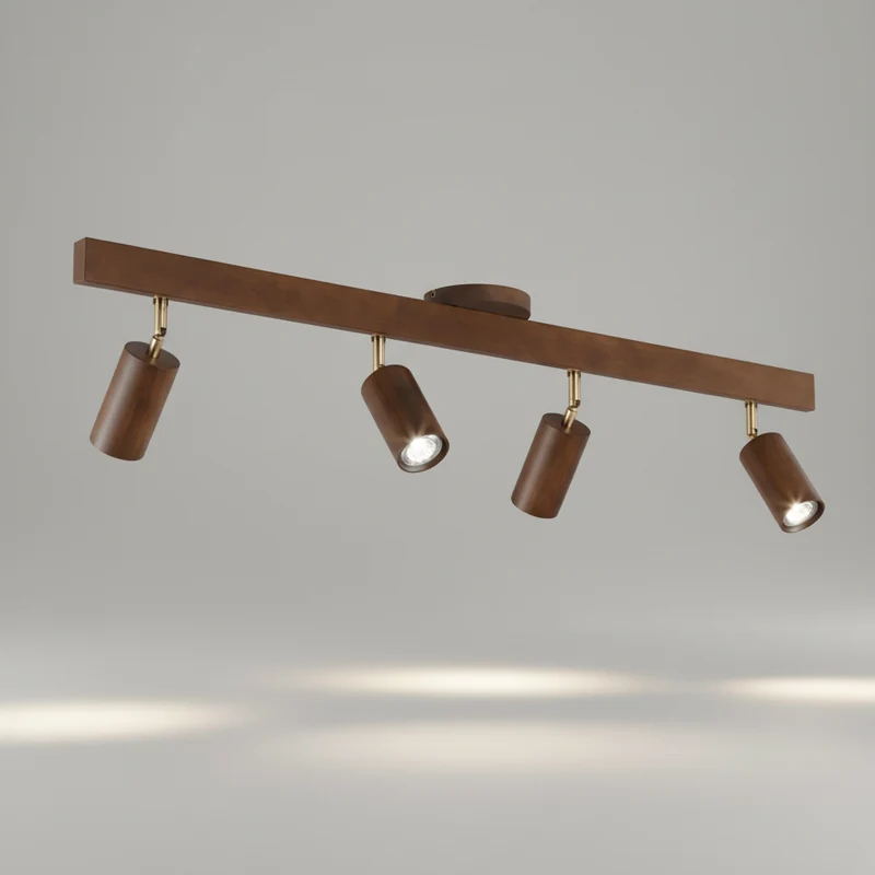 Verstelbare Plafondspot Houtlook Metaal GU10 1 2 3 4 Spots Warm of Koel Wit Moderne Verlichting Woonkamer Keuken | Sansoti
