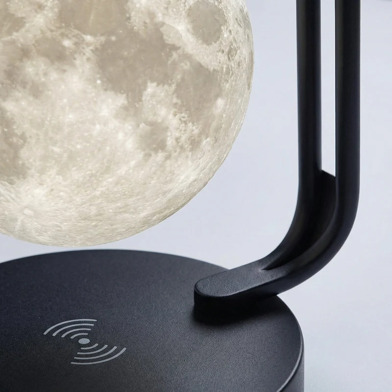 Zwevende Magnetische Tafellamp met Draadloos Oplaadstation Levitatie Maanlamp Sfeerverlichting Slaapkamer | Sansoti