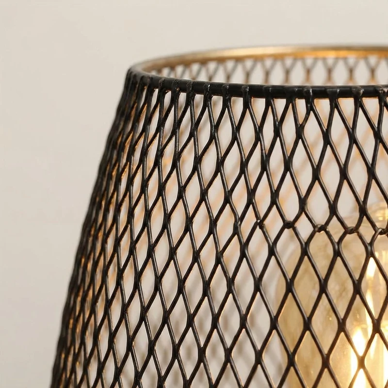Draadloze Tafellamp Set van 2 Stuks - Warm Wit LED Sfeerlicht - Metalen Mesh Kap - Op Batterijen voor Binnen | Sansoti