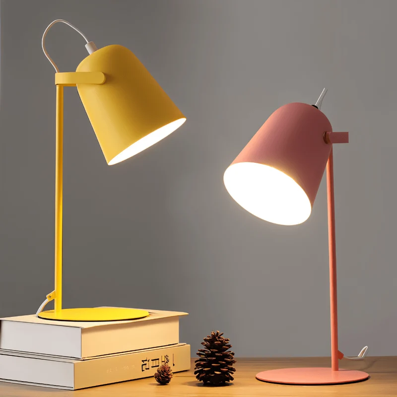Draaibare Tafellamp LED E27 met Verstelbare Kap Zachte Verlichting Macaron Kleuren voor Lezen en Studeren | Sansoti