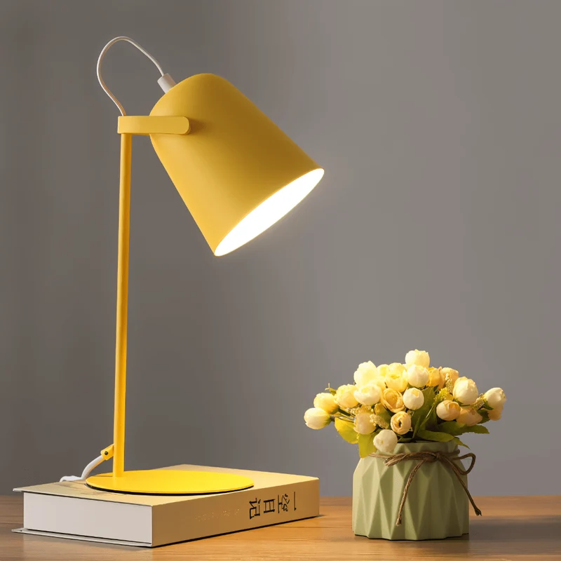 Draaibare Tafellamp LED E27 met Verstelbare Kap Zachte Verlichting Macaron Kleuren voor Lezen en Studeren | Sansoti