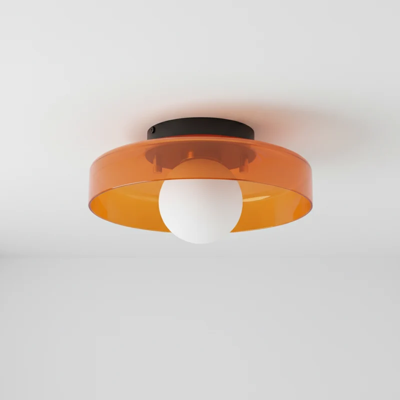 Plafondlamp Rond Glas 25cm Warm Licht Woonkamer Keuken Hal Slaapkamer Minimalistisch Modern LED Plafondverlichting | Sansoti