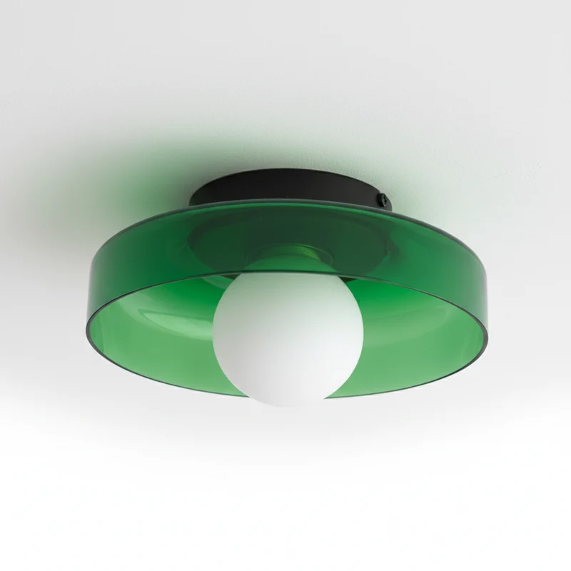 Plafondlamp Rond Glas 25cm Warm Licht Woonkamer Keuken Hal Slaapkamer Minimalistisch Modern LED Plafondverlichting | Sansoti