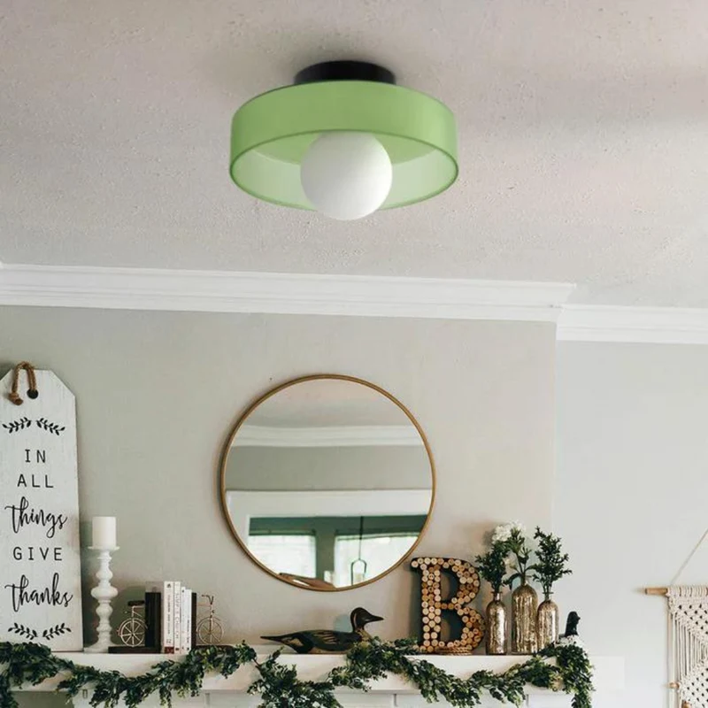 Plafondlamp Rond Glas 25cm Warm Licht Woonkamer Keuken Hal Slaapkamer Minimalistisch Modern LED Plafondverlichting | Sansoti