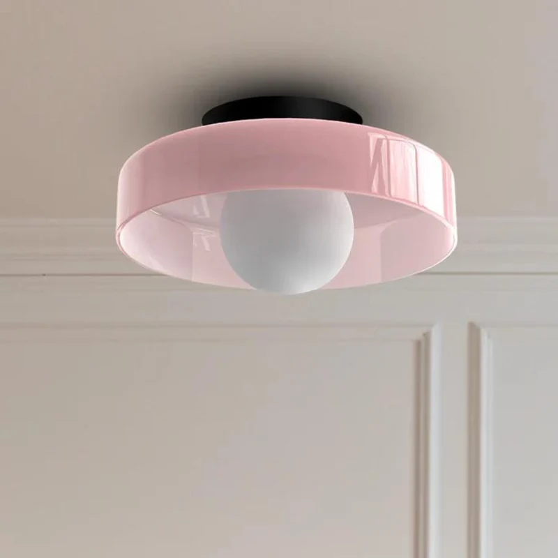 Plafondlamp Rond Glas 25cm Warm Licht Woonkamer Keuken Hal Slaapkamer Minimalistisch Modern LED Plafondverlichting | Sansoti