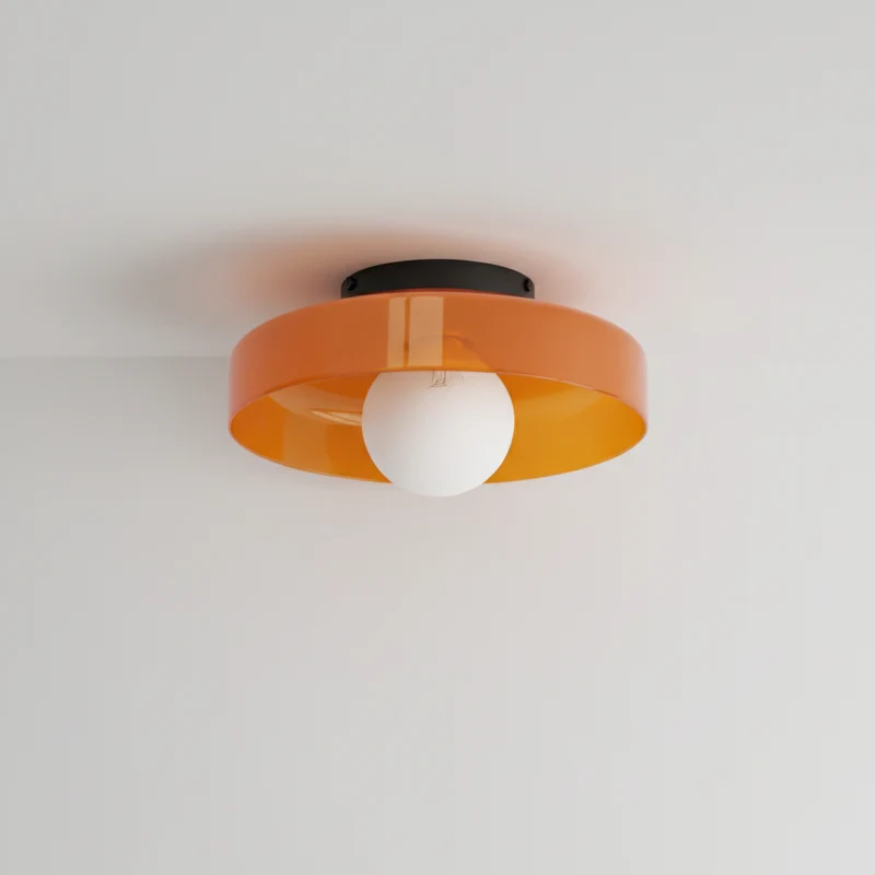 Plafondlamp Rond Glas 25cm Warm Licht Woonkamer Keuken Hal Slaapkamer Minimalistisch Modern LED Plafondverlichting | Sansoti