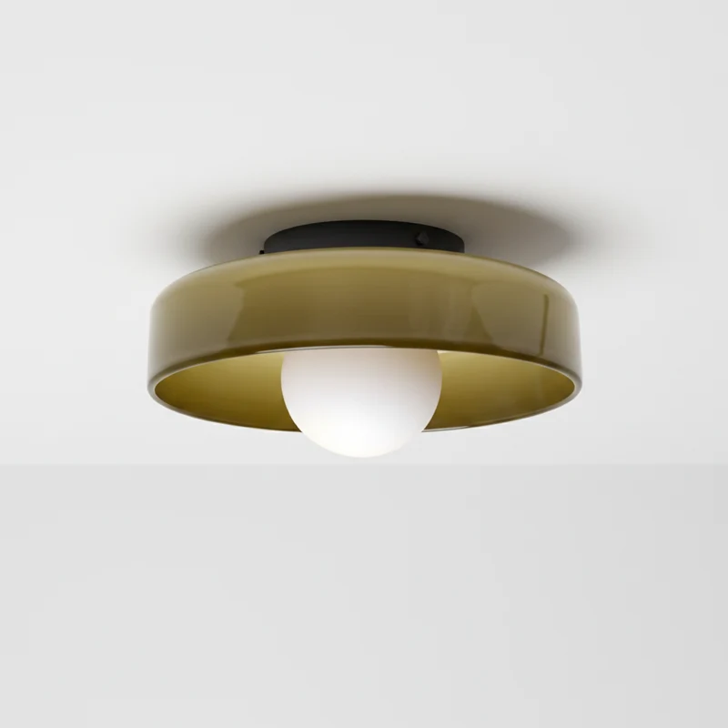 Plafondlamp Rond Glas 25cm Warm Licht Woonkamer Keuken Hal Slaapkamer Minimalistisch Modern LED Plafondverlichting | Sansoti