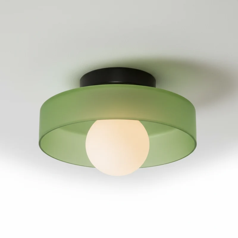 Plafondlamp Rond Glas 25cm Warm Licht Woonkamer Keuken Hal Slaapkamer Minimalistisch Modern LED Plafondverlichting | Sansoti