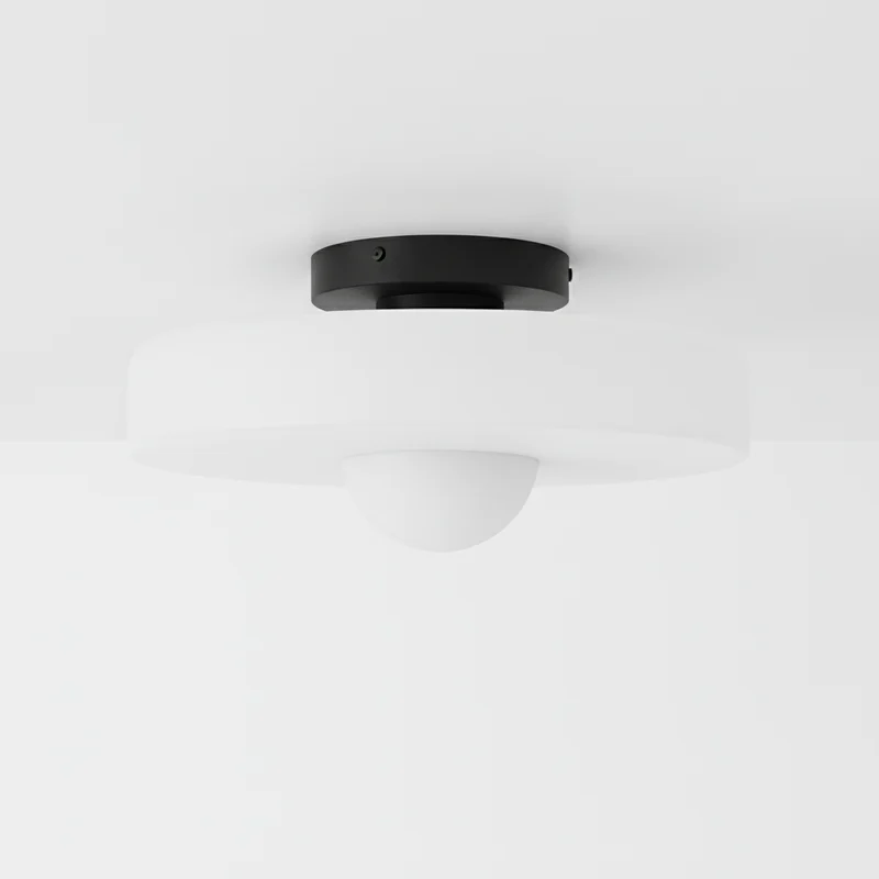 Plafondlamp Rond Glas 25cm Warm Licht Woonkamer Keuken Hal Slaapkamer Minimalistisch Modern LED Plafondverlichting | Sansoti