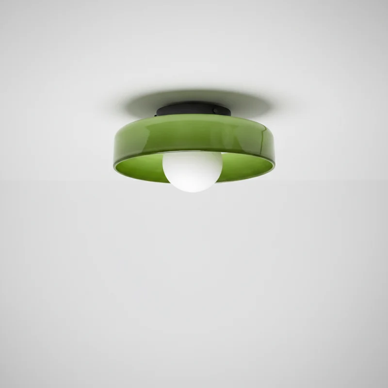 Plafondlamp Rond Glas 25cm Warm Licht Woonkamer Keuken Hal Slaapkamer Minimalistisch Modern LED Plafondverlichting | Sansoti