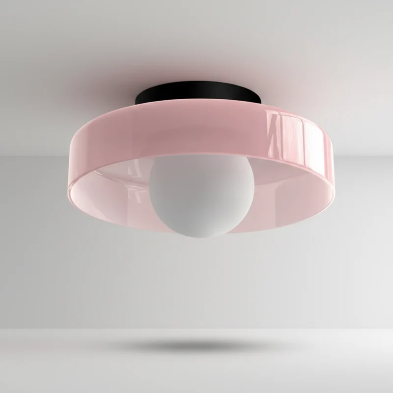Plafondlamp Rond Glas 25cm Warm Licht Woonkamer Keuken Hal Slaapkamer Minimalistisch Modern LED Plafondverlichting | Sansoti