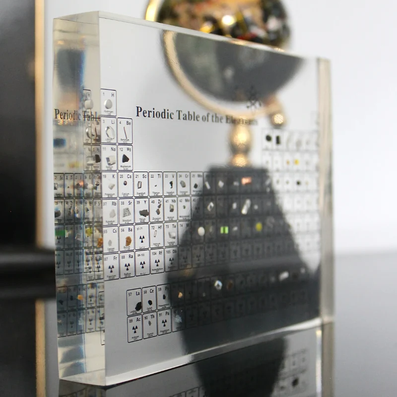 Verlicht Periodiek Systeem 83 Echte Elementen Acryl Hout Display Scheikunde Decoratie Educatief Cadeau | Sansoti