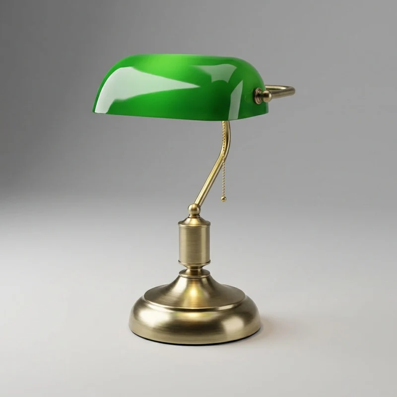 Tafellamp met Glazen Kap Groen Zwart Vintage Bureauverlichting Nostalgisch Design Sfeerlicht Retro Lamp | Sansoti