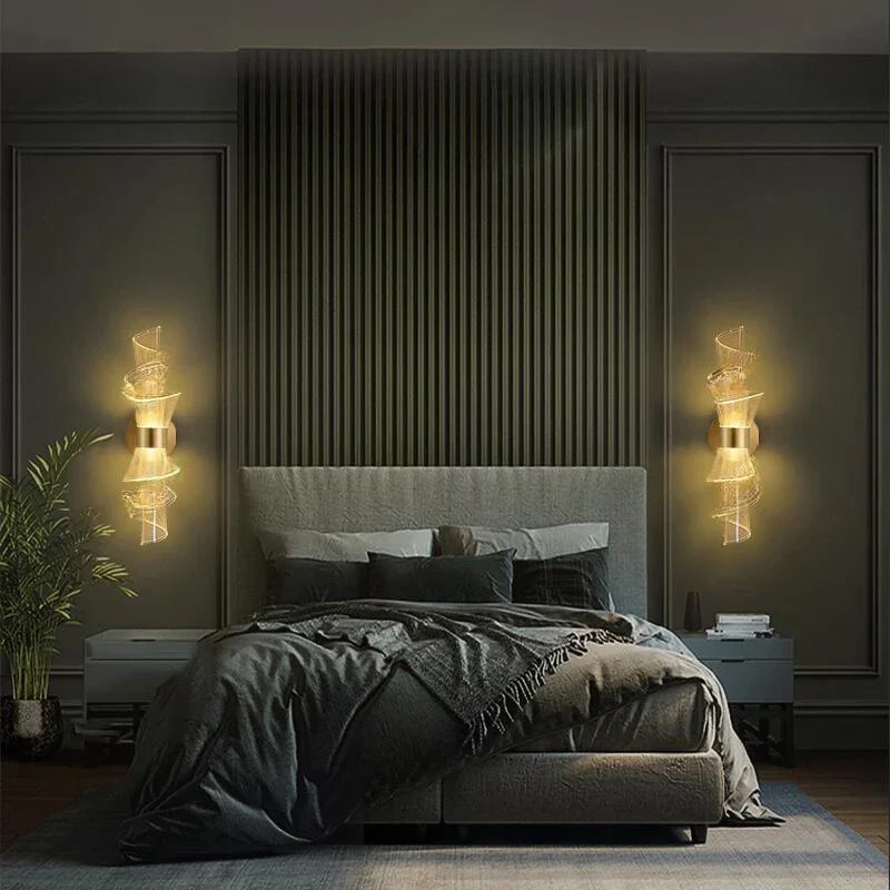 Sculptuur Wandlamp Acryl Goudkleurig LED Warm Licht Moderne Verlichting Hal Woonkamer Slaapkamer 41 cm | Sansoti