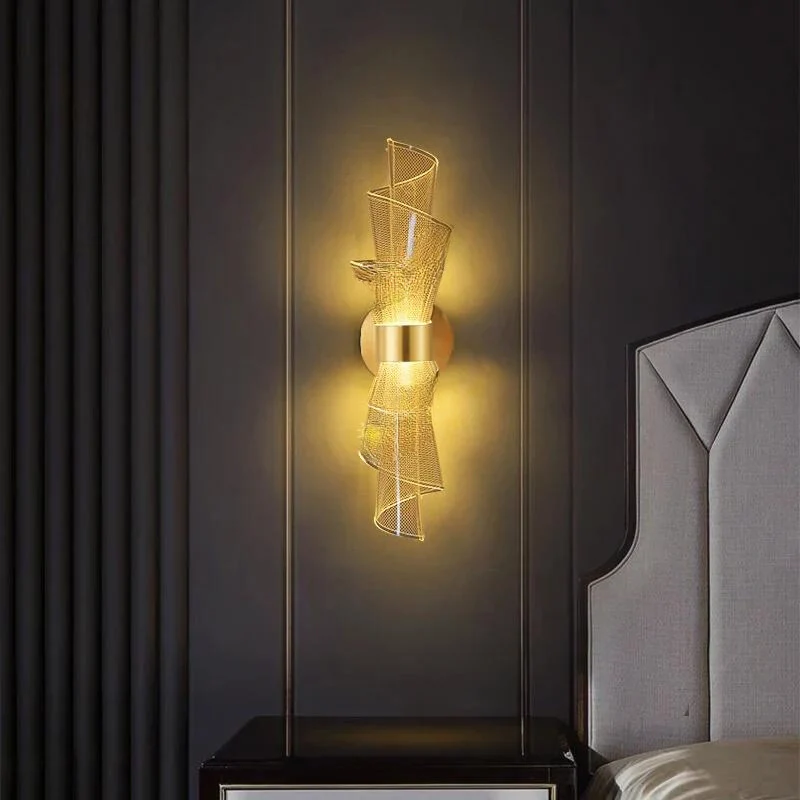 Sculptuur Wandlamp Acryl Goudkleurig LED Warm Licht Moderne Verlichting Hal Woonkamer Slaapkamer 41 cm | Sansoti