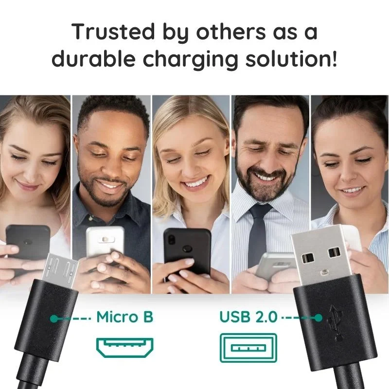 3 Meter Micro USB Oplaadkabel met Versterkte Aansluiting Snel Laden voor Smartphones Tablets en Accessoires | Sansoti