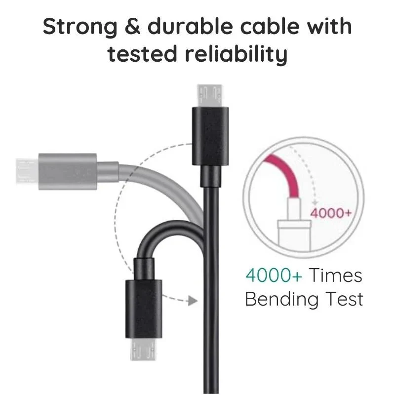 3 Meter Micro USB Oplaadkabel met Versterkte Aansluiting Snel Laden voor Smartphones Tablets en Accessoires | Sansoti