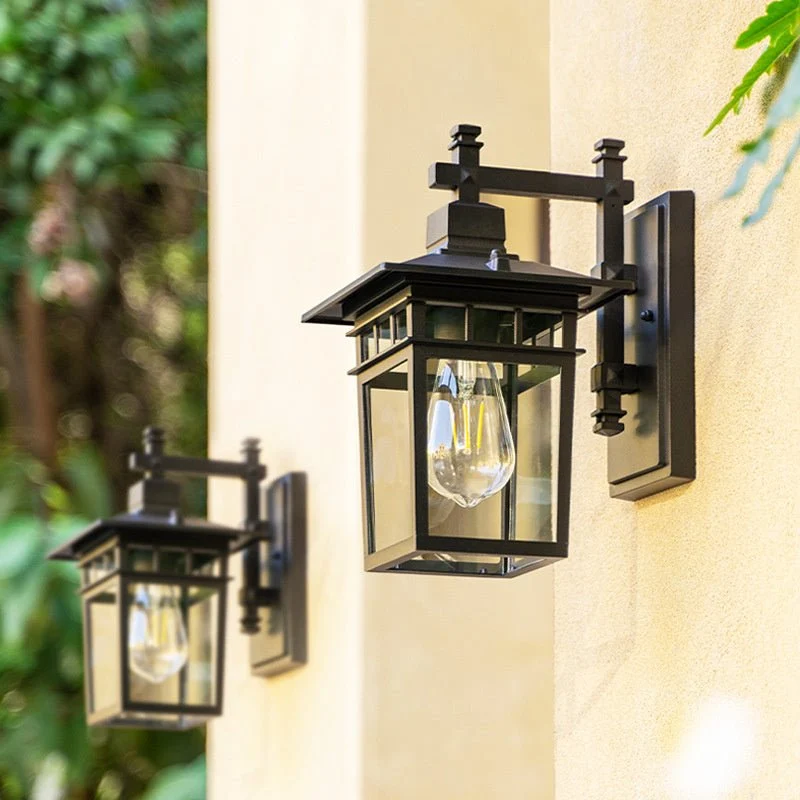 Buitenwandlamp Aluminium met Glazen Kap IP23 Waterbestendig voor Tuin Terras Veranda E27 Fitting Buitenverlichting | Sansoti