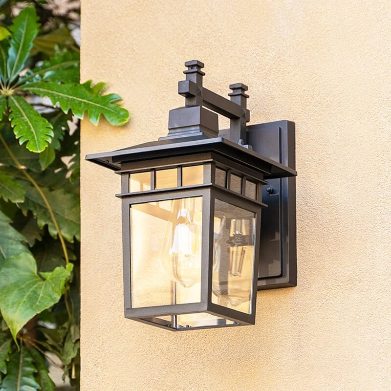 Buitenwandlamp Aluminium met Glazen Kap IP23 Waterbestendig voor Tuin Terras Veranda E27 Fitting Buitenverlichting | Sansoti