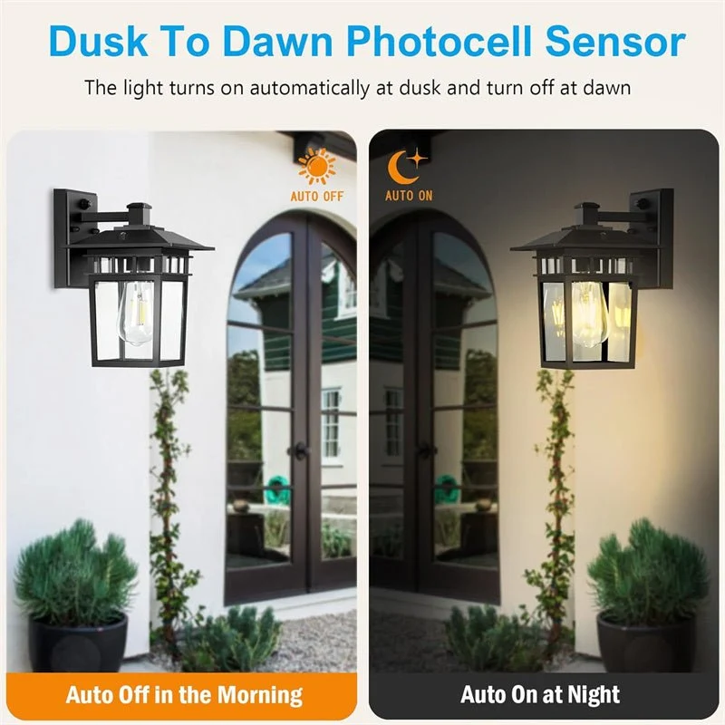 Buitenwandlamp Aluminium met Glazen Kap IP23 Waterbestendig voor Tuin Terras Veranda E27 Fitting Buitenverlichting | Sansoti