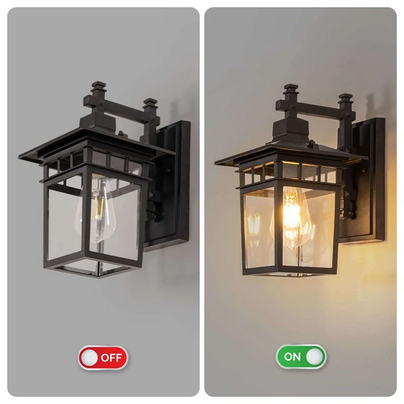 Buitenwandlamp Aluminium met Glazen Kap IP23 Waterbestendig voor Tuin Terras Veranda E27 Fitting Buitenverlichting | Sansoti