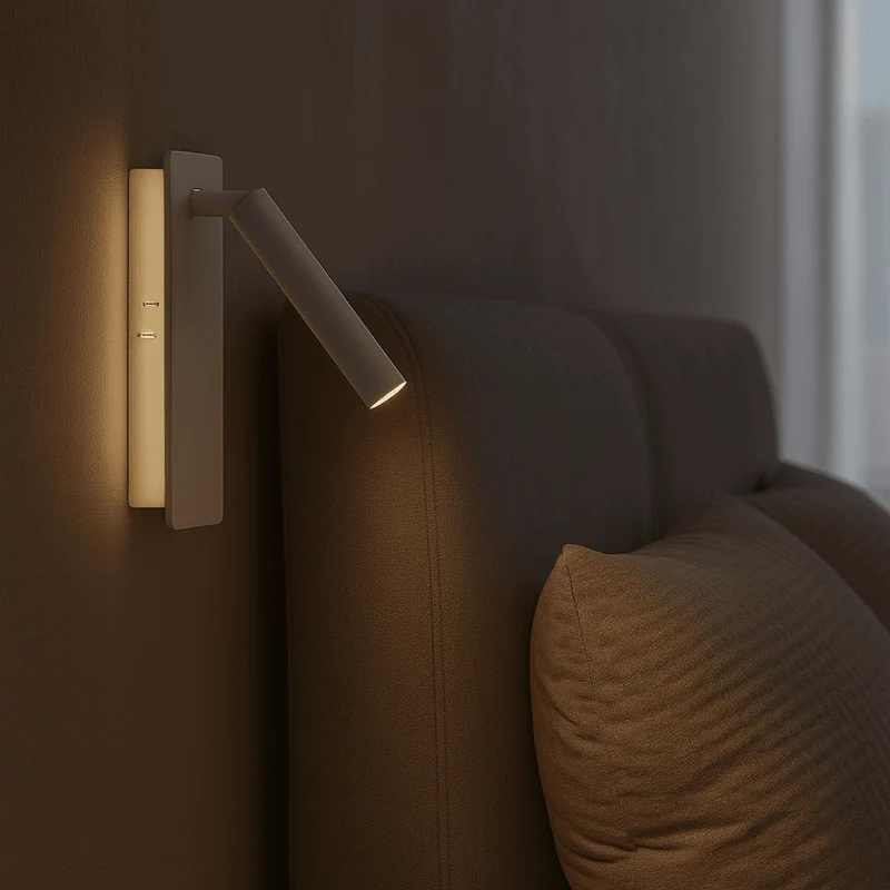 360° Draaibare LED Wandlamp met Warm en Koud Licht voor Leeshoek Slaapkamer en Woonkamer Verlichting | Sansoti