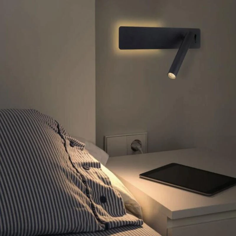 360° Draaibare LED Wandlamp met Warm en Koud Licht voor Leeshoek Slaapkamer en Woonkamer Verlichting | Sansoti