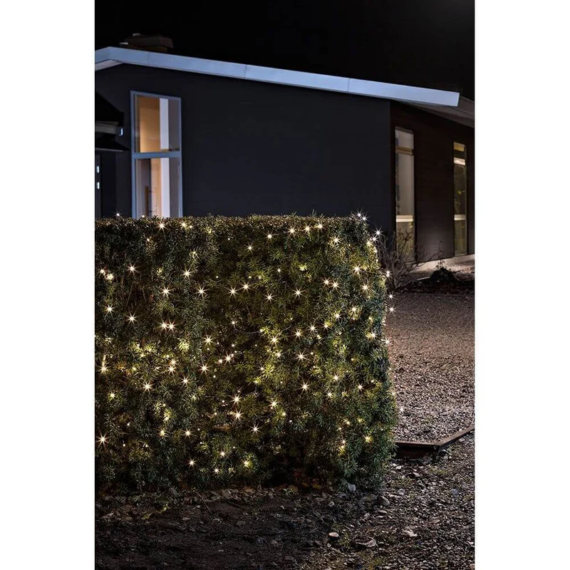 LED Lichterkette Lichtsensor Timer 240 Warmweiße Dioden batteriebetrieben IP44