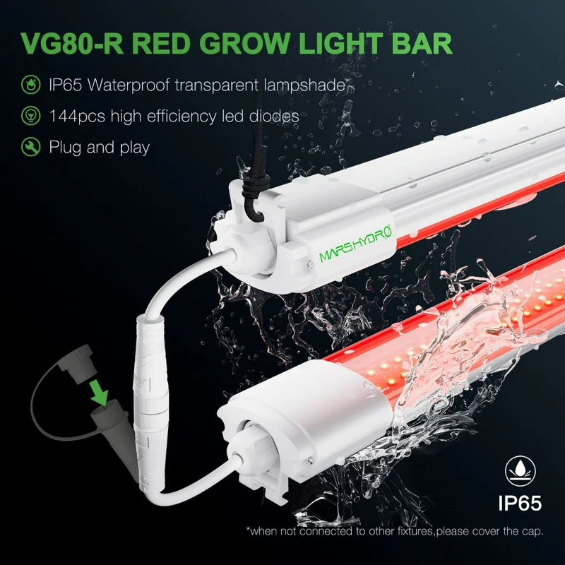 Mars Hydro VG80 Rote LED-Wachstumslichter für Zimmerpflanzen, zusätzliches 650-665 nm erweitertes Spektrum