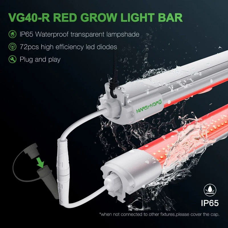 Mars Hydro VG40 Rote LED-Wachstumslampe für Zimmerpflanzen, zusätzliches 650–665 nm erweitertes Spektrum