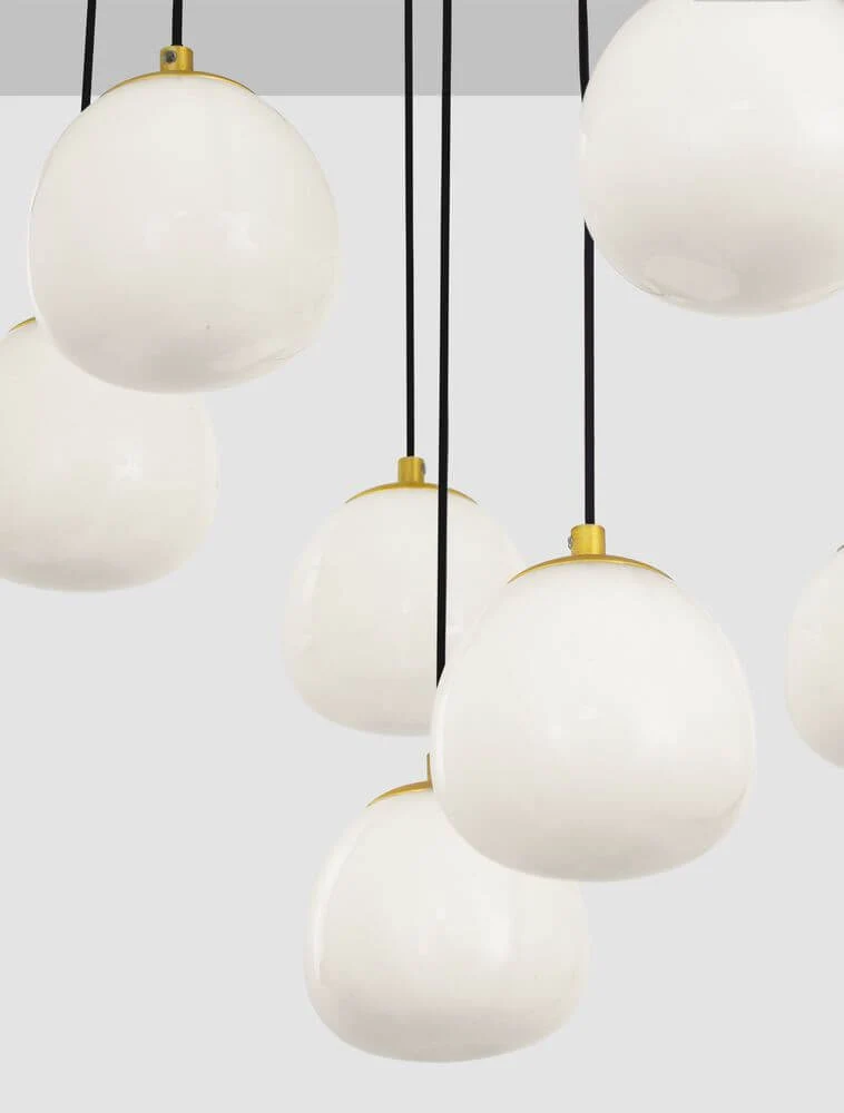The Egg Pendelleuchte 12-flammig Ø 75cm Gold, Weiß, Schwarz