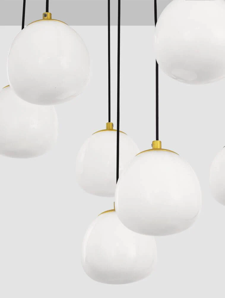 The Egg Pendelleuchte 12-flammig Ø 75cm Gold, Weiß, Schwarz