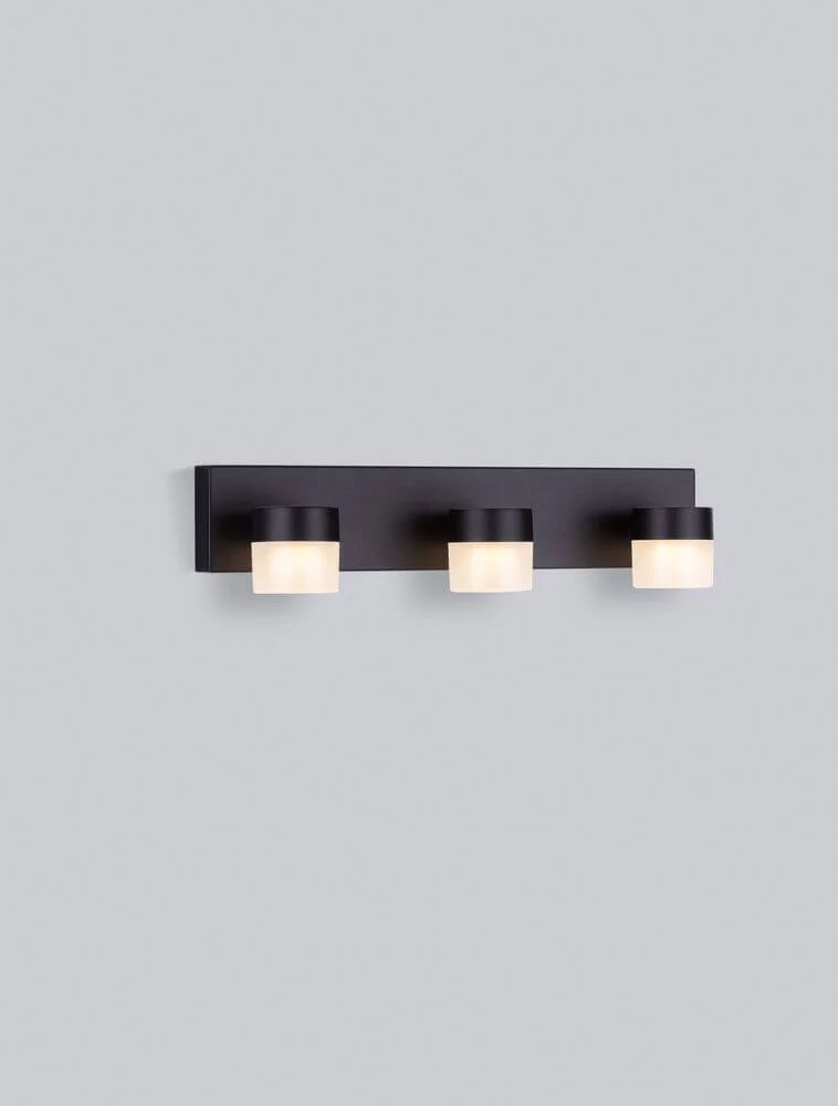 Teko LED Wandleuchte 3-flammig 3000K Schwarz IP44