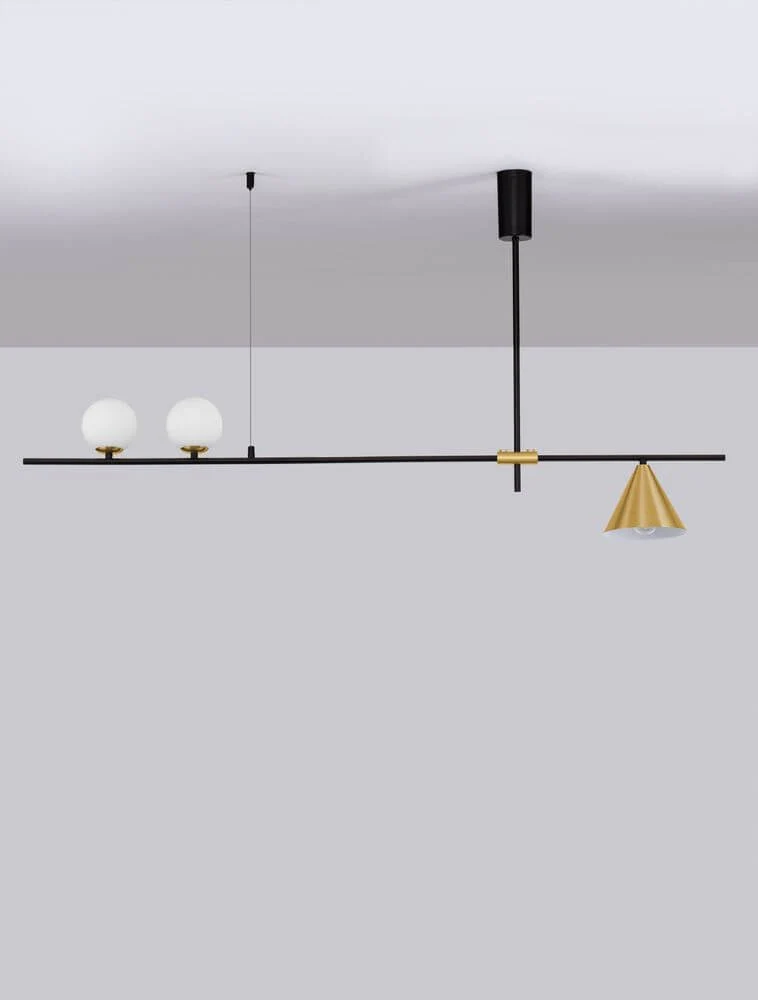 Sway Pendelleuchte Gold, Weiß, Schwarz