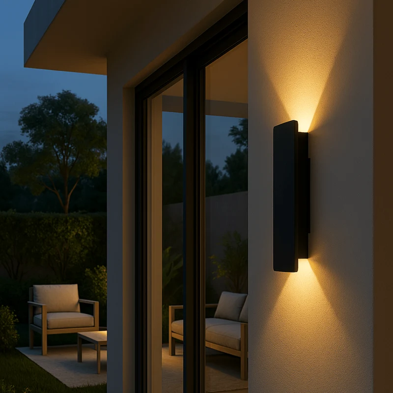 Weerbestendige wandlamp aluminium IP65 buiten LED verlichting warm wit koud wit zwart modern design tuin terras | Sansoti