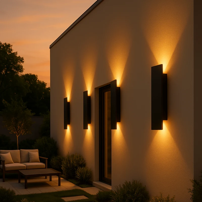 Weerbestendige wandlamp aluminium IP65 buiten LED verlichting warm wit koud wit zwart modern design tuin terras | Sansoti