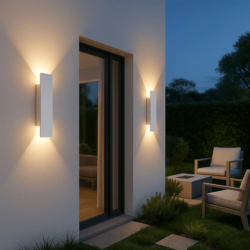 Weerbestendige wandlamp aluminium IP65 buiten LED verlichting warm wit koud wit zwart modern design tuin terras | Sansoti