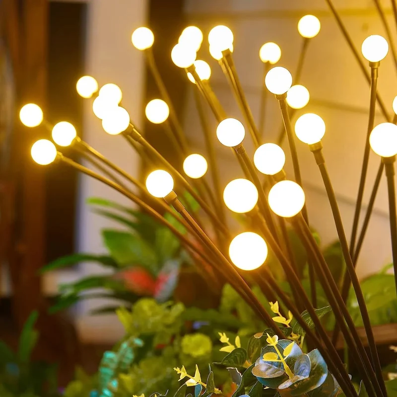Solar tuinlampen met LED-verlichting warm licht waterdicht IP44 goud outdoor decoratie tuinverlichting | Sansoti