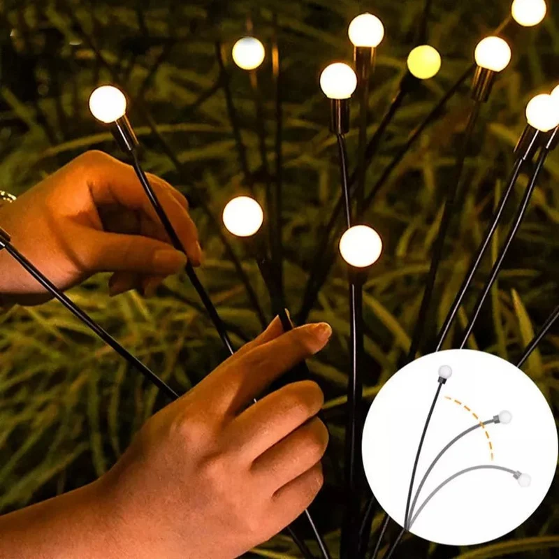 Solar tuinlampen met LED-verlichting warm licht waterdicht IP44 goud outdoor decoratie tuinverlichting | Sansoti