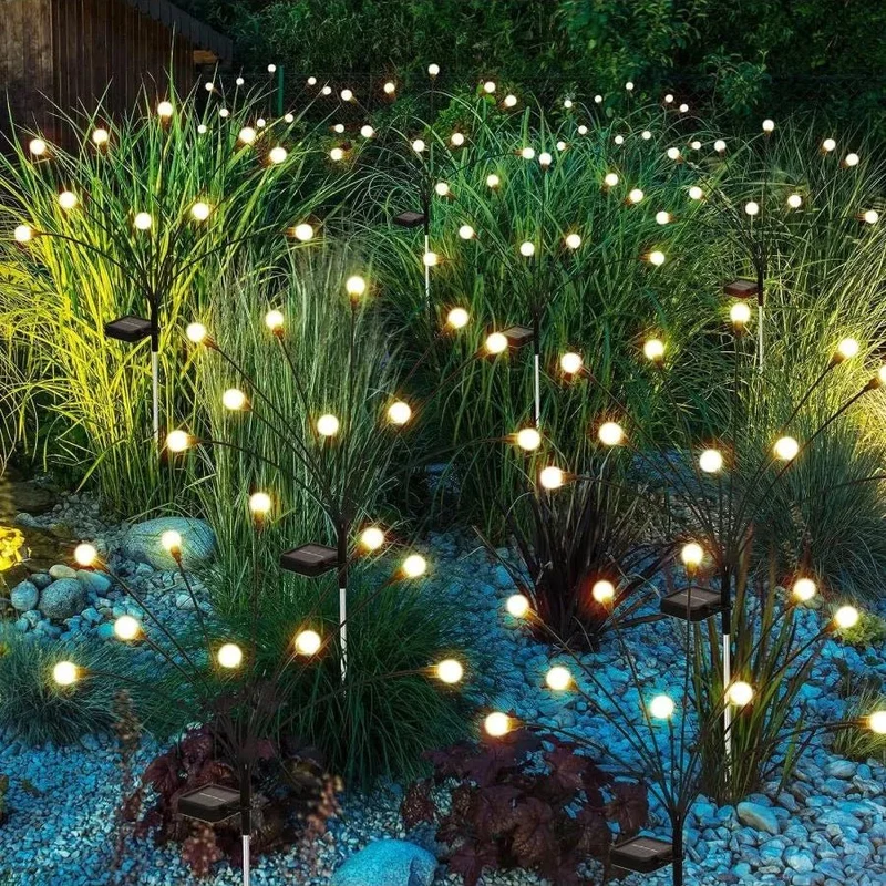 Solar tuinlampen met LED-verlichting warm licht waterdicht IP44 goud outdoor decoratie tuinverlichting | Sansoti