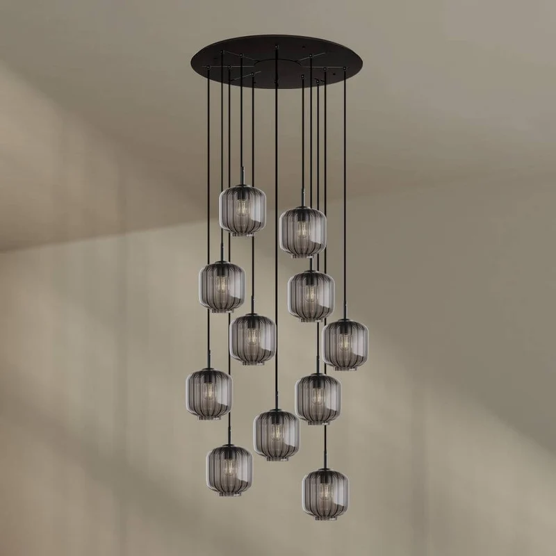 s.luce Velo 12-flammige Galerieleuchte Ø 80cm Baldachin Ø 20cm