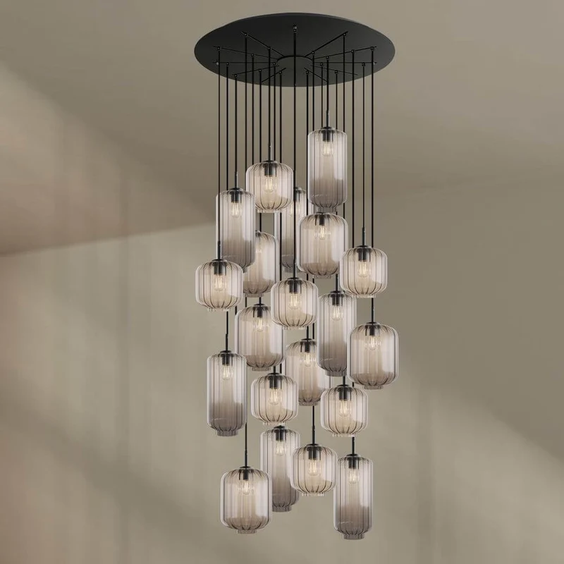 s.luce Velo Galerielampe 20-flammig Ø 120cm Ø 18/20/25cm