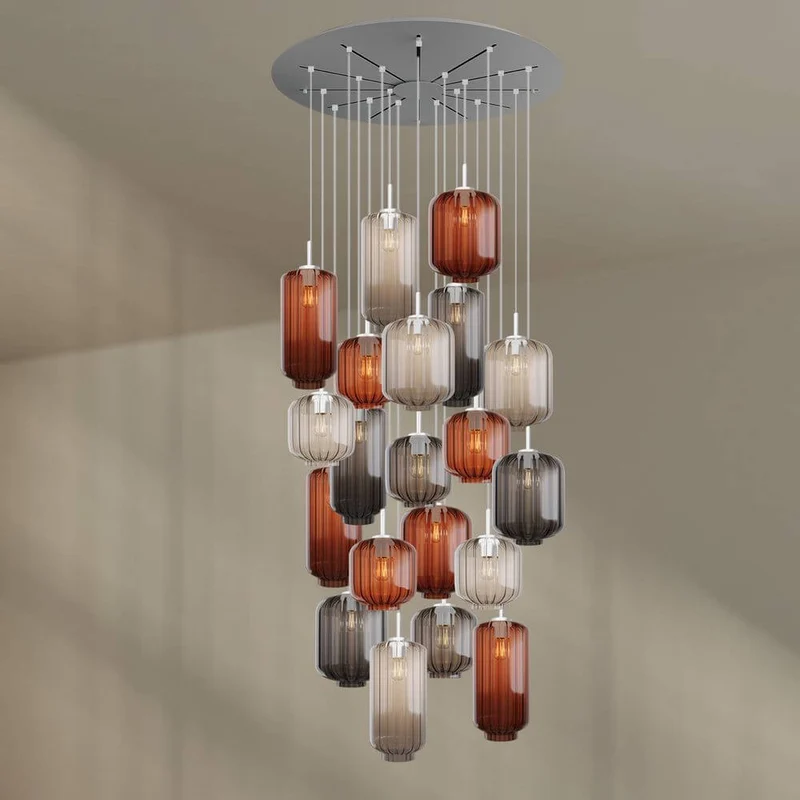 s.luce Velo Galerielampe 20-flammig Ø 120cm Ø 18/20/25cm