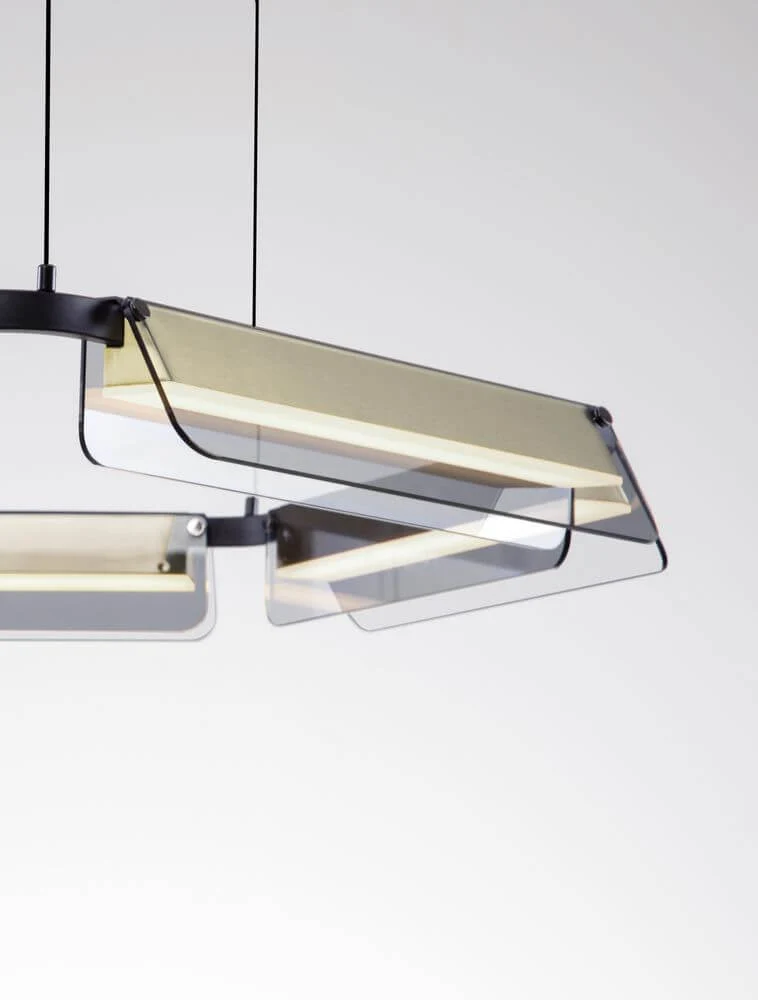 Apnea LED Pendelleuchte Hexagon Schwarz, Gold
