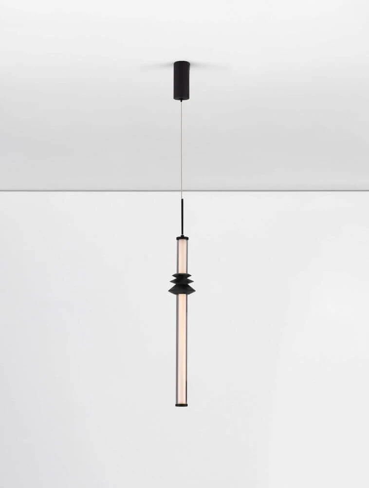 Stalactite Pendelleuchte Vertikal Ø 4,5cm 3000K Schwarz