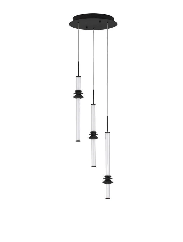 Stalactite Pendelleuchte 3-flammig Ø 35cm 3000K Schwarz